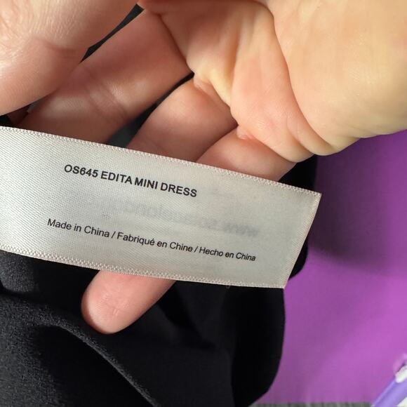 Solace London Edita Mini Dress Black US 2 Crisscross Back Deep V Minimalist - Picture 9 of 10